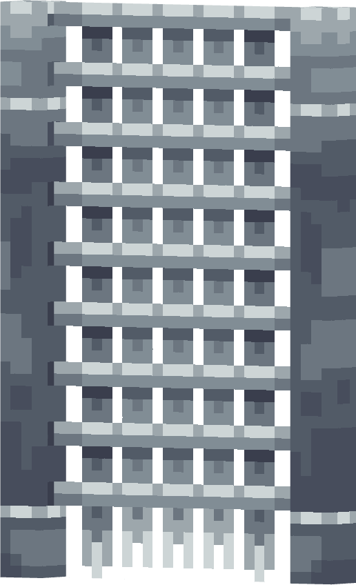 Pixel art representation of a textured wall panel with alternating sections of light and dark gray patterns, featuring vertical green accents.